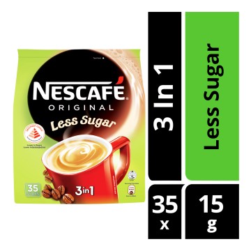 Nescafe 3in1 Original Coffee Less Sugar 15gX35s