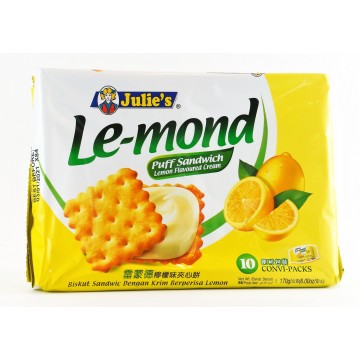 Julie's Le-mond Puff Sandwich Lemon Flavoured Cream 170gx1